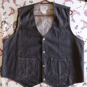 Black Denim Vest- Mens XL